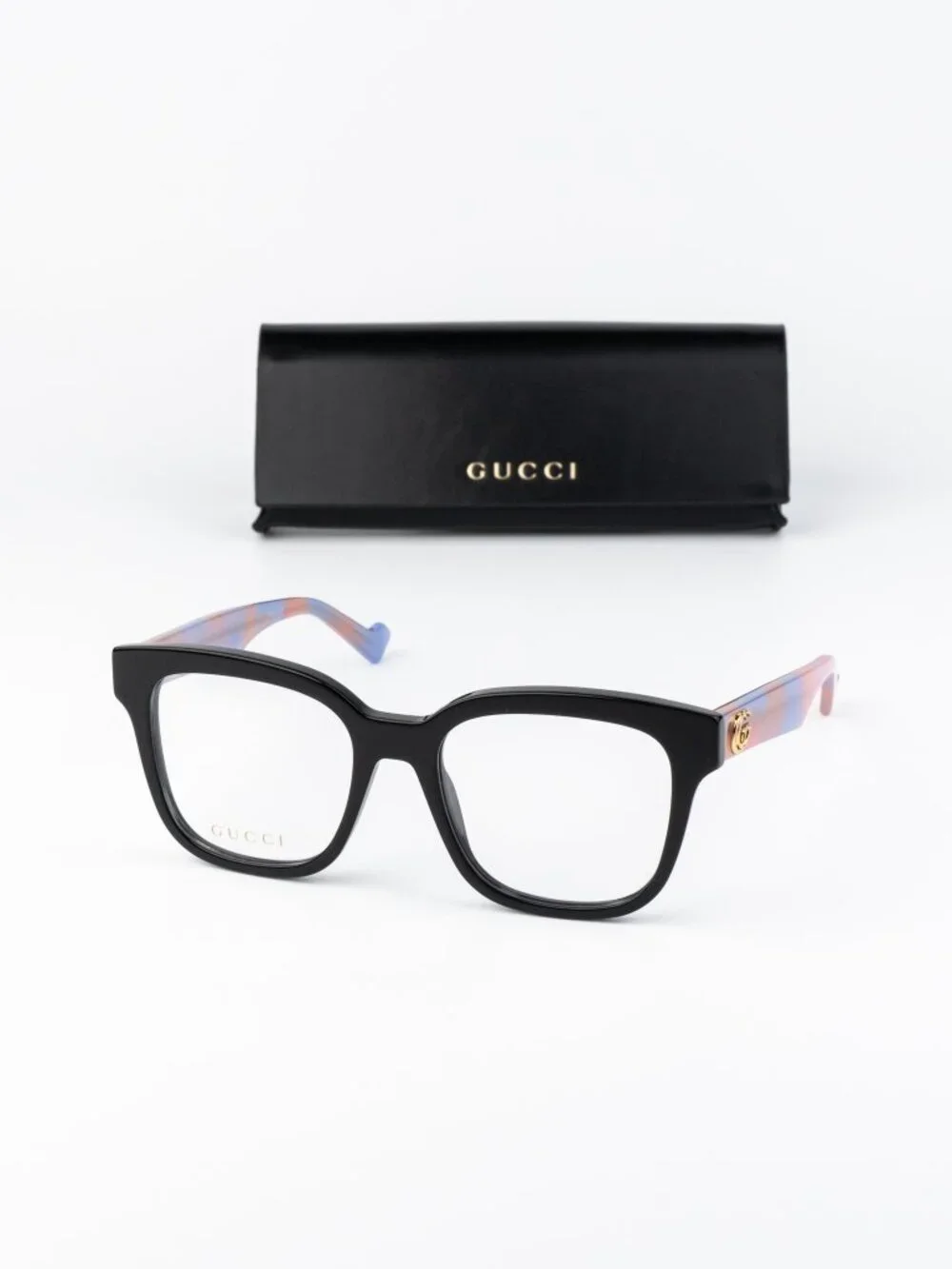 Gucci Women Eyeglasses Black Pink Havana Square GG0958O 016 NEW AUTHENTIC